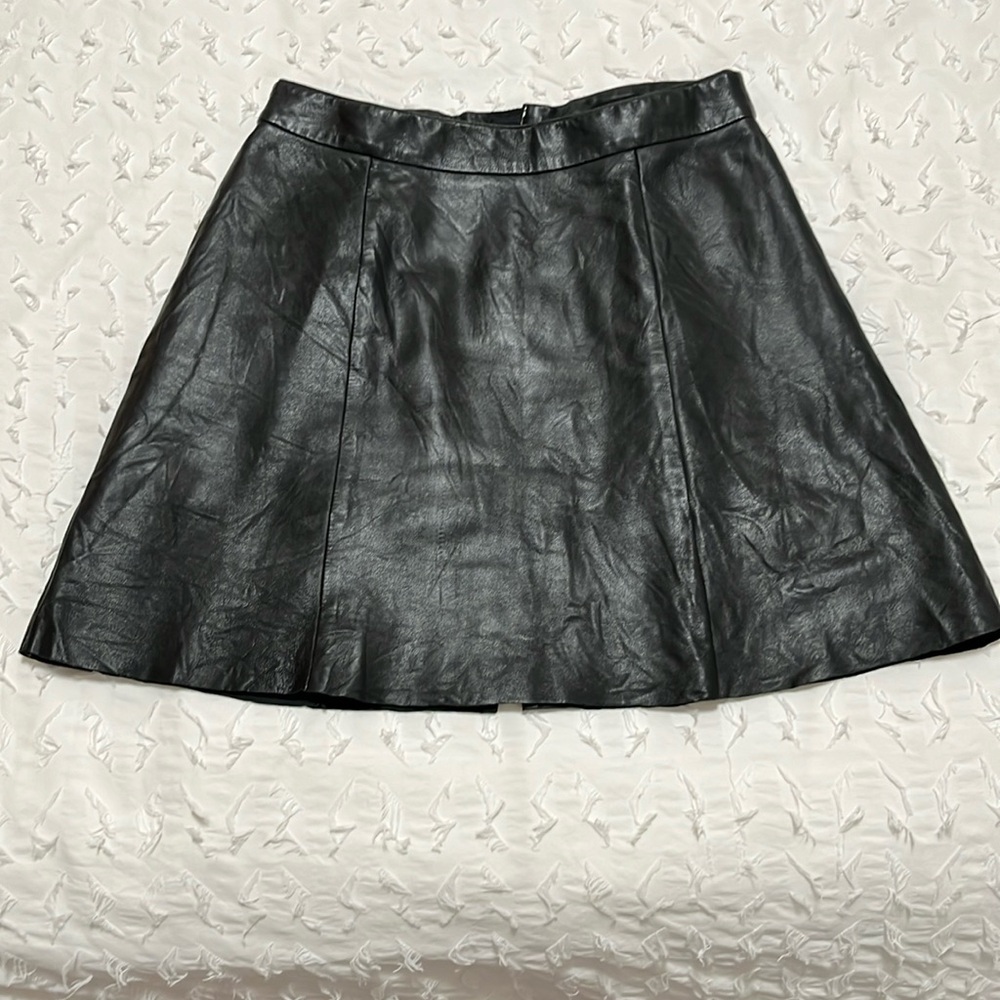 All Saints Black Leather Mini Skirt